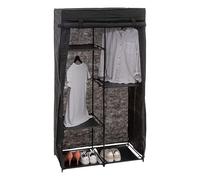 5 five simply smart 5five - Armario Modular Negro - 88 cm de Ancho x 46 cm de Profundidad x 169 cm de Alto - Estructura de Metal, 5 estantes, Barra para Colgar - para Dormitorio y vestidor
