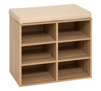 5 five simply smart 5Five - Banco Zapatero MODULY Beige de aglomerado - 6 Pares - 51,5 x 29,5 x 48,5 cm - Organizador para la Entrada, Uso Diario