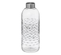 5 five simply smart 5five - Botella de vidrio Aqua de 1 L - Altura 25 cm, tapa de acero inoxidable - Para bebidas, jarra de sobremesa