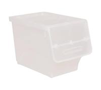 5 five simply smart 5five - Caja de almacenamiento de 24 litros, de plástico transparente, apilable con apertura frontal práctica