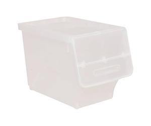 5 five simply smart 5five - Caja de almacenamiento de 24 litros, de plástico transparente, apilable con apertura frontal práctica