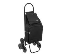 5 five simply smart 5five - Carrito de Compras portátil de 6 Ruedas, Metal Negro, 40 L - Ligero - Bolsillos con Cremallera - Compartimento térmico - Bolsa extraíble - Almacenamiento práctico