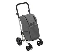 5 five simply smart 5five - Carrito Plegable de 4 Ruedas, Gris, 46 L - Asa Ajustable - Bolsillos con Cremallera - Compartimento para frescura - Ligero - Compras y Mercado - Exterior