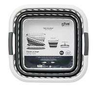 5five - cesto de la ropa plegable 40l gris y blanco