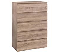 5five - cómoda de 5 cajones dolo Efecto Madera Natural