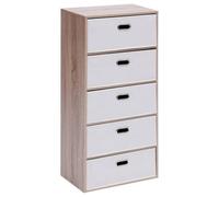 5 Five Simply Smart 5Five - Cómoda Dress Up Beige - 5 cajones - 50 x 30 x 100 cm - Mueble de Almacenamiento Funcional, organización de Habitaciones, Muebles de diseño y práctico