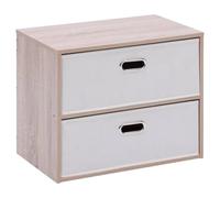 5 Five Simply Smart 5Five - Cómoda Dress UP Beige en Tablero de Fibras de Madera - 2 cajones - 50 x 30 x 40 cm - Mueble de Almacenamiento Funcional, organización de habitación