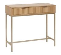 5 five simply smart 5five - Consola Tasso de 2 cajones, Efecto Madera Beige Natural - Forma Rectangular - Estructura de Acero Resistente - Almacenamiento práctico - Sala de Estar, recibidor