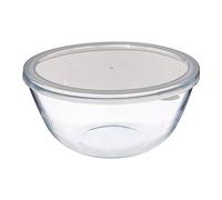 5five - Recipiente de vidrio con tapa para mezclar, 4,4 L - 27 cm de profundidad, recipiente de preparación - Para cocinar y hornear