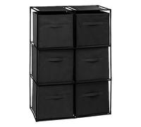 5five - estantería Mix n modul de 6 Compartimentos con 6 Cajas de Almacenamiento, Negra
