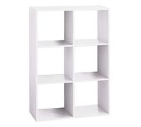 5 five simply smart 5five - Estantería Mix'n Modul de 6 Compartimentos - Efecto Madera Blanca - Almacenamiento práctico y práctico - An. 67,5 x Pr. 32 x Al. 100,5 cm - Salón, Oficina, Dormitorio