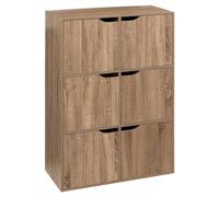 5 five simply smart 5five - Estantería Mix'n Modul de 6 Compartimentos - Efecto Madera Natural - 6 Puertas - Almacenamiento práctico y práctico - Salón, Oficina, Dormitorio