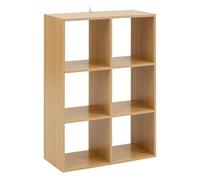 5 five simply smart 5five - Estantería Tasso de 6 Compartimentos - Efecto Madera Natural - Forma cúbica - Almacenamiento práctico y práctico - Salón, Oficina, Dormitorio