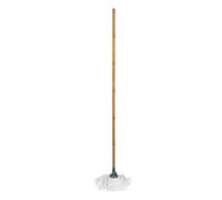 5 five simply smart 5five - Fregona con Flecos Wood'n Clean, 250 g, Mango de bambú, Cabezal de algodón Desmontable, fácil Limpieza y Mantenimiento del hogar