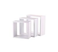 5 five simply smart 5five - Juego de 3 estantes de Pared Fixy Cube - Blancos, 3 tamaños, Fijaciones Invisibles - para salón, Dormitorio, Oficina, Almacenamiento Decorativo