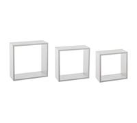 5 five simply smart 5five - Juego de 3 estantes de Pared Fixy Cube - Blancos, 3 tamaños, Fijaciones Invisibles - para salón, Dormitorio, Oficina, Almacenamiento Decorativo