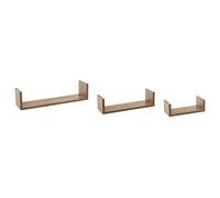 5 five simply smart 5five - Juego de 3 estantes de Pared Fixy, Efecto Madera Natural, 3 tamaños, Fijaciones Invisibles - para Almacenamiento y decoración, salón, Dormitorio y Oficina