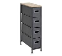 5 five simply smart 5five - Mueble de almacenaje de 4 cajones en Tela Gris Antracita - con 4 cestas - Tablero de Madera - Patas Regulables - Vestidor, Dormitorio