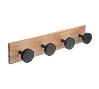5 five simply smart 5five - Perchero de Pared de 4 Ganchos - Madera de Pino y Negro - 40 cm - para Abrigos, almacenaje en Pared - para recibidor, Dormitorio, baño