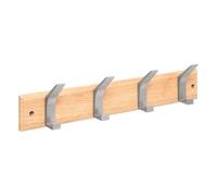 5 five simply smart 5Five - Perchero de pared ZINY beige de madera y aluminio - 4 cabezas - 45 x 7 x 9,1 cm - ganchos, accesorio para el hogar, uso diario