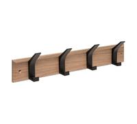 5 five simply smart 5Five - Perchero de Pared ZINY marrón de Madera y Aluminio - 4 Ganchos - 45 x 7 x 9,1 cm - Ganchos, Accesorio para el hogar, Uso Diario