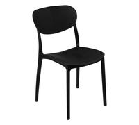 5 five simply smart 5five - Silla apilable Plasta Negra - Diseño Elegante y Funcional - Fácil de Limpiar - Almacenamiento práctico - Ahorro de Espacio - Cocina