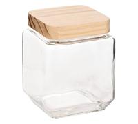 5 five simply smart 5five - Tarro de cristal cuadrado con tapa de pino (1,25 L)