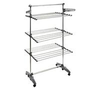 5 five simply smart 5Five - Tendedero Sinai de 24 m con 6 Ruedas, 3 Niveles, Barra telescópica, Amplia Zona de Secado, Plegable y fácil de Mover, Capacidad de Carga de 40 kg