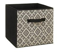 FIVE Cesta de tela 31x31 cm "mix n modul" estampado blanco y negro.