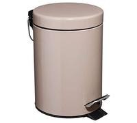 5 five simply smart Cubo de Basura 3L Pedal de Metal, Madera, Marrón Topo, D. 17 x H. 24,9 cm