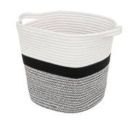 5 five simply smart Five - Caja de Almacenamiento de Hilos de algodón Tricolor 31 x 31 x 31 cm, Blanco/Negro, cm