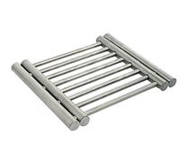 5 five simply smart Salvamanteles Extensible, Metal, Acero Inoxidable, 20 Centimeters cm