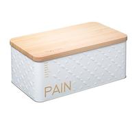 5 five simply smart Panera de metal blanca con decoración en relive Scandinava 31,4x17,6x13,3cm