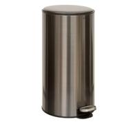 5 five simply smart Papelera con pedal 'Delta', 30l, metal inoxidable negro