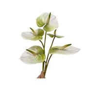 5 flores artificiales de lirio de anturio de 24 pulgadas/61 cm, permanentes para decoración del hogar, decoración de tienda, accesorios pequeños de ramo de flores (blanco)