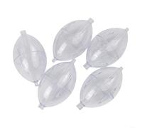 5 flotadores ovalados transparentes, flotadores de burbujas ajustables rellenos de agua para fundición en línea, bobinas de pesca ABS para lago y arroyo, 7,4 x 4,3 cm