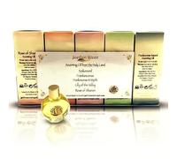 5 frascos de aceite kosher de 15 ml con diferentes fragancias, todos los artículos fabricados en Tierra Santa