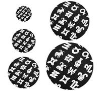 5 fundas elásticas para cepillo en 5 tamaños, tapas de masa madre para una frescura duradera, signos de constelación en blanco y negro