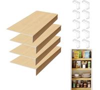 5 fundas impermeables de alambre de nogal sintético de 16 pulgadas de ancho x 39 pulgadas de largo, 0.3 pulgadas de grosor, protectores de estante de PVC para despensa, cocina, armario y baño