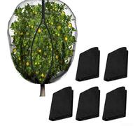 5 Fundas Negras para Plantas con Cordón 0.8x1m Antihielo(1 * 1.5m)