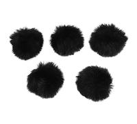 5 fundas para micrófono de 1,5 cm, con clip para parabrisas y cámara, color negro