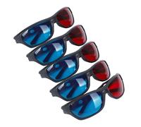 5 gafas 3D anaglifo rojas y azules para juegos de TV y películas