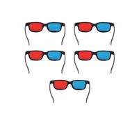 5 Gafas 3D con Marco Negro, Rojo y Azul, Gafas 3D para Cine en Casa, Películas, Juegos, TV, Vídeo, Anaglifo Dimensional