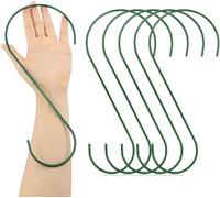 5 ganchos de metal, ganchos de plantas metal, tipo s engrosado ganchos, verde, 30 cm, ganchos para comedero para pájaros silvestres, nido, cesta colgante