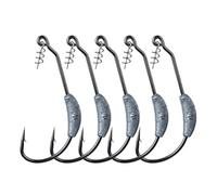 5 ganchos de pesca con manivela de púas, de acero de alto carbono, expuestos, para equipo de pesca de agua dulce y salada y accesorios