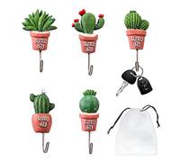 5 ganchos para macetas, ganchos de acero inoxidable, con 1 bolsa de almacenamiento; para cocina, baño, dormitorio, perchero, gancho autoadhesivo se puede reutilizar