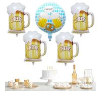 5 globos de fiesta de botellas de whisky, decoraciones de cumpleaños de champán, 4 globos gigantes de papel de aluminio, 1 globo de vidrio de cerveza, 73 x 51 cm y 46 cm, perfecto para decoración de