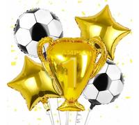 5 Globos De Fútbol, Globo De Papel De Trofeo, Decoración De Fútbol Cumpleaños Para Niños, Campeón Fútbol Decoración Para Niños Pequeños Cumpleaños Campeonato Mundial Fiesta Del Día Del Juego