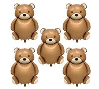 5 globos de oso pardo, globos de animales, globos lindos, globos creativos, globos para niños, globos divertidos, globos decorativos para fiestas, decoraciones de fiesta temáticas de animales