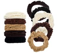 5 gomas para el pelo de algodón grueso, negro, suave, elástico, sin costuras, gomas para el pelo, gomas para el pelo Invisibobble para mujeres, coletas gruesas, rizadas y finas, coletas